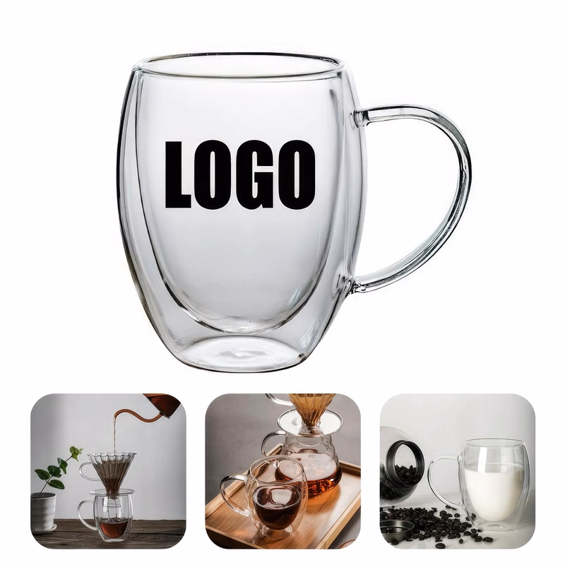 10 OZ Glass Tea Coffee Mug Office Drink Cup