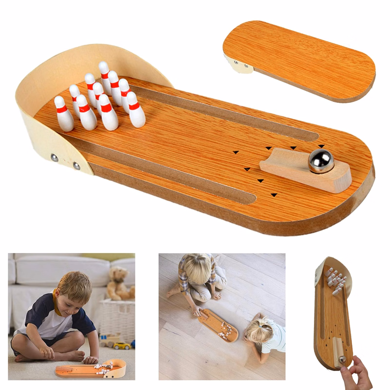 Desktop Wooden Miniature Bowling