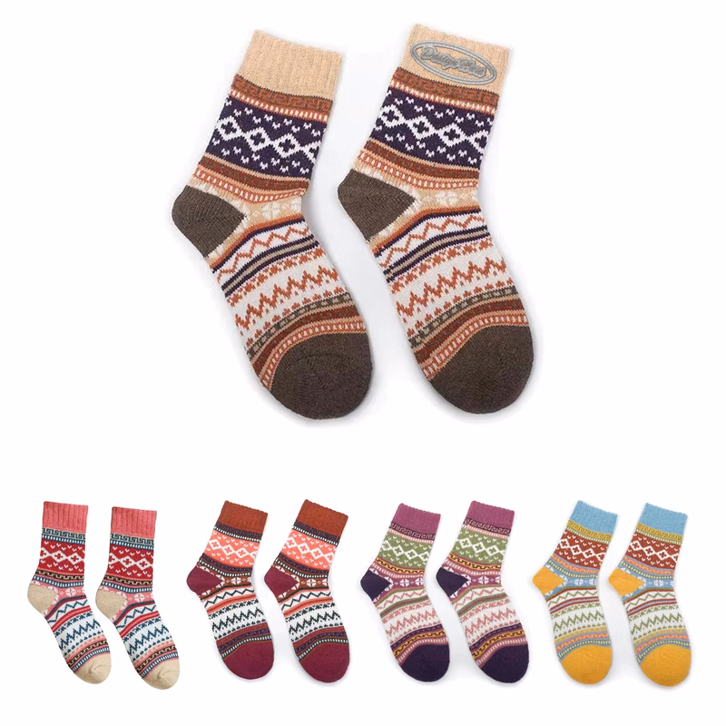 Women's Warm Wool Socks - Thick Knit for Winter Comfort