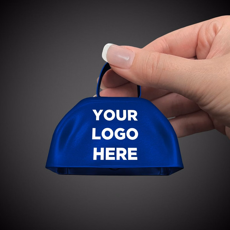Blue 3" Metal Cowbell Printed
