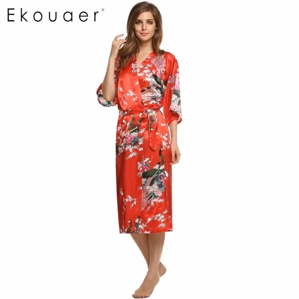 Women's Satin Kimono Robe