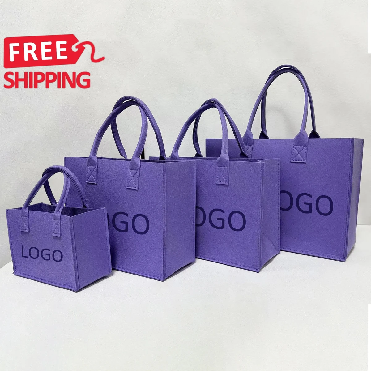 Foldable Felt Reusable Shopping Tote Bag 1