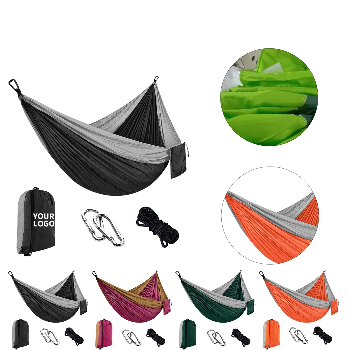Lightweight Nylon Camping Hammock With Strap Kit 1