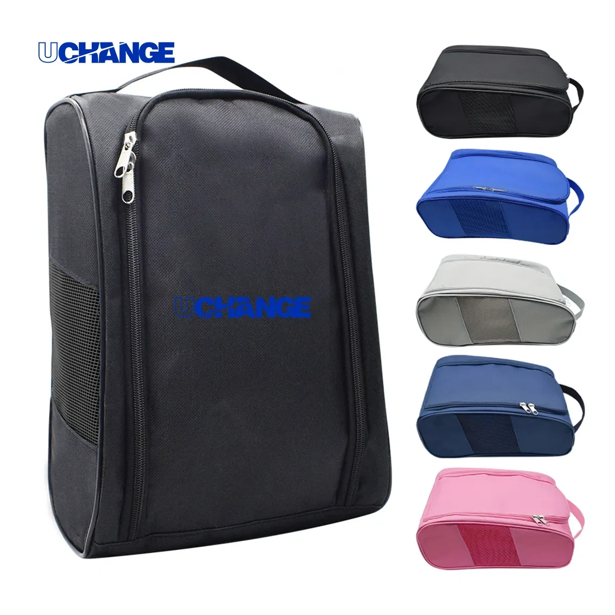 Ventilated Golf Shoe Bag With Mesh Panel & Handle 1