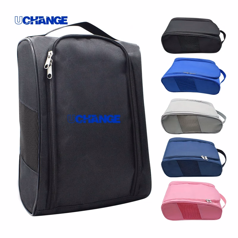 Ventilated Golf Shoe Bag With Mesh Panel & Handle