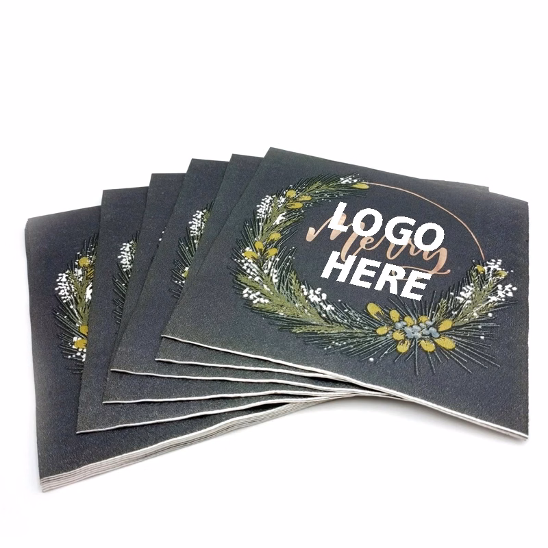 Custom Gold Foil Disposable Floral Paper Napkins