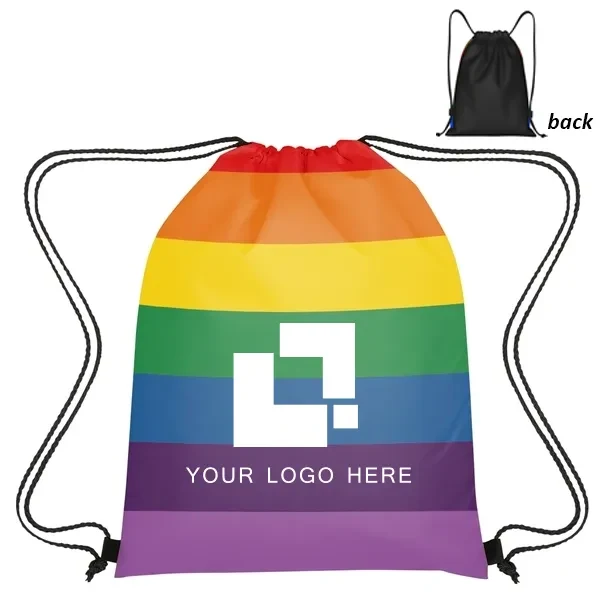 Rainbow Drawstring Sports Bag- 14x18 1