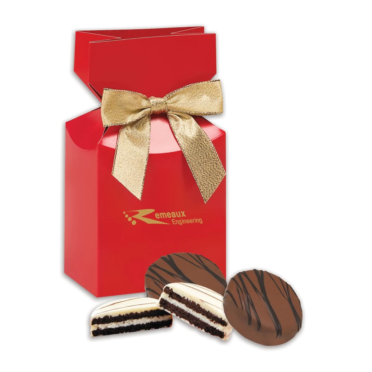 Chocolate Covered Oreo Cookies in Red Premium Delights Gift Box 1