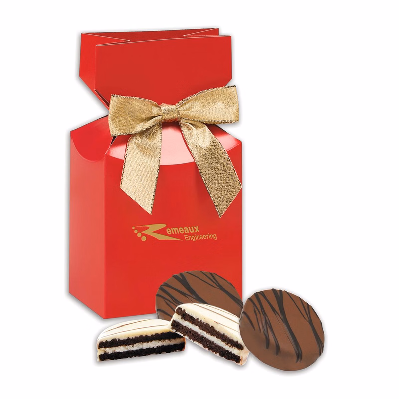 Chocolate Covered Oreo Cookies in Red Premium Delights Gift Box