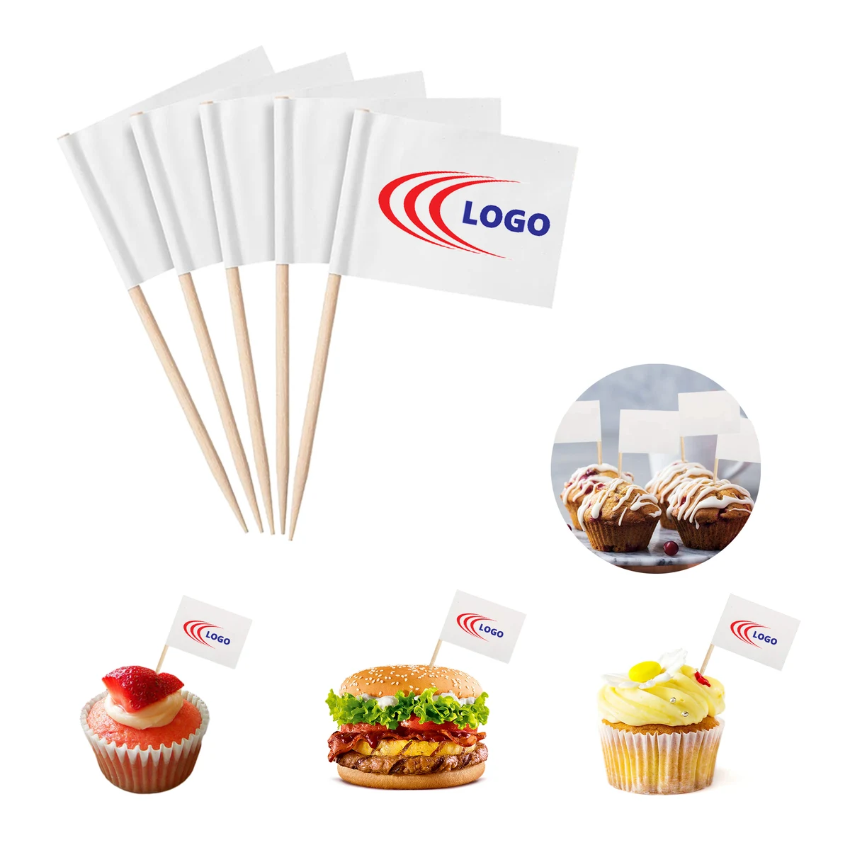MOQ 100pcs Full Color Custom Toothpick Flag 1