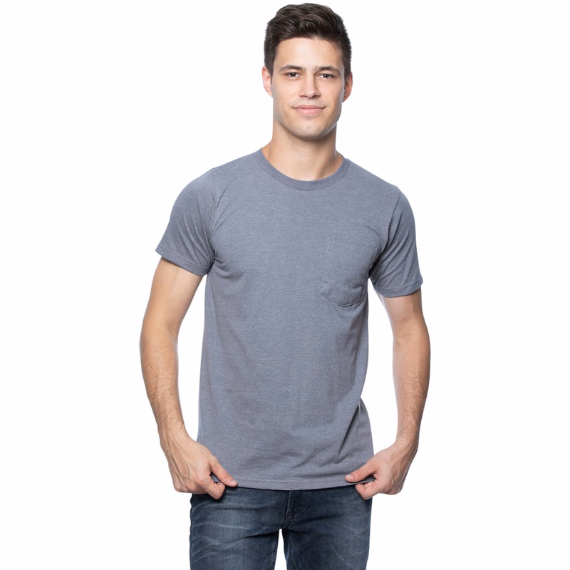 USA Made Unisex 50/50 Blend Pocket Tee