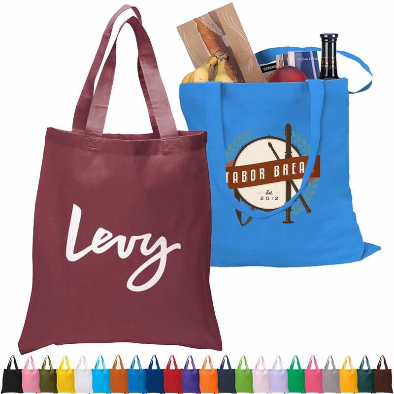 6 Oz. Cotton Canvas Tote Bag W/ Self Fabric Handles (15" x 16")