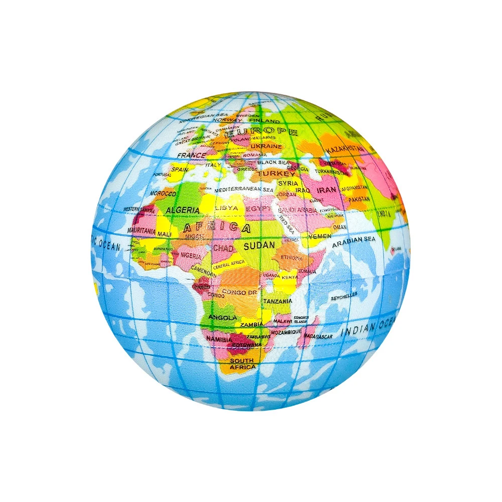 Printed Globe PU Ball 3” 1