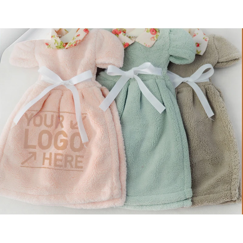 Cute Fuzzy Fleece Skirt Children Hand Towel 1