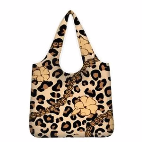 Aloha Collection Leopard Foldable Carrying Tote