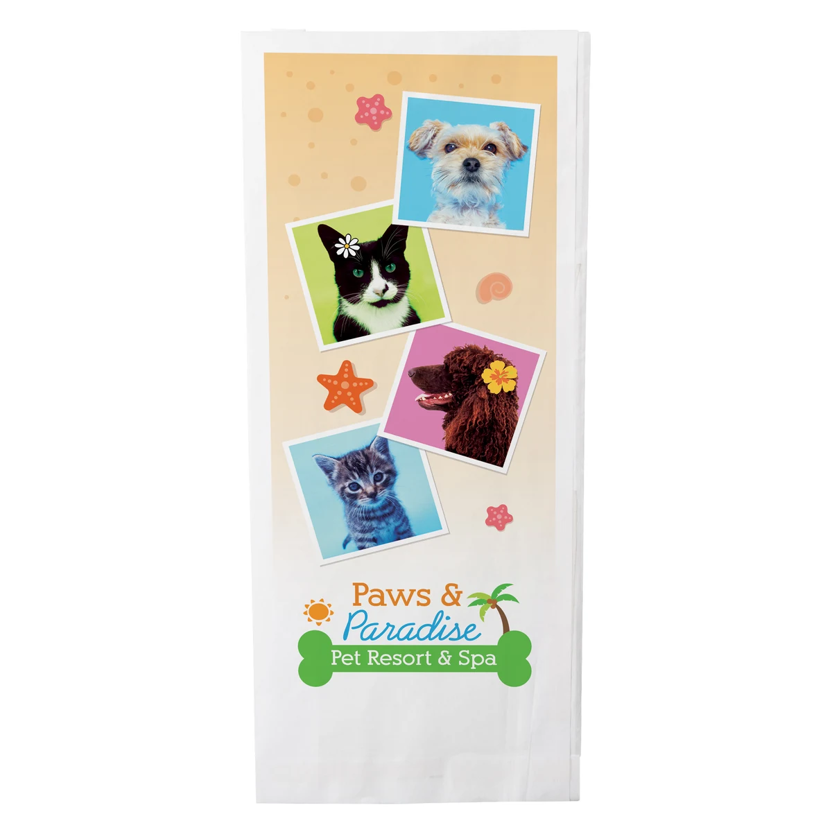 Multi-Sided Full Color Food Safe Merchant Paper Bags (5" x 12" x 2") 1