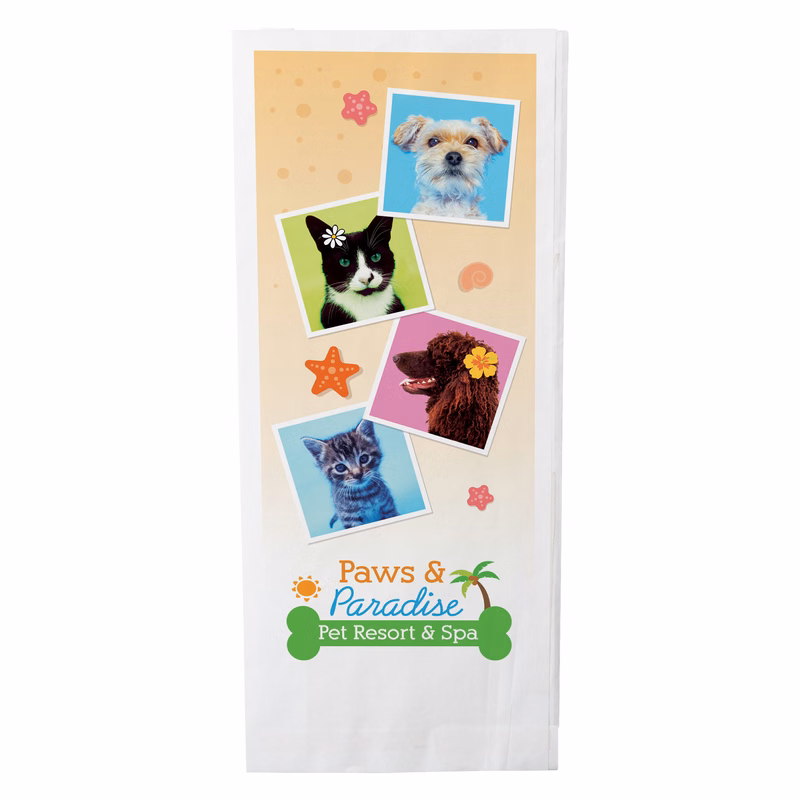 Multi-Sided Full Color Food Safe Merchant Paper Bags (5" x 12" x 2")