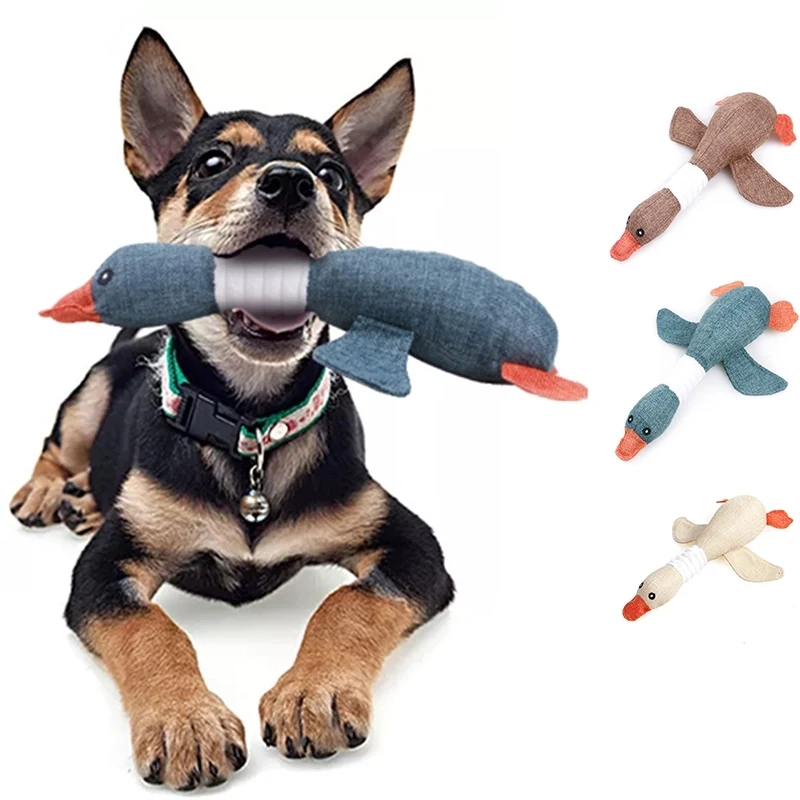 Pet Goose Sounding Crinkle Dog Toy No Stuffing Animals 1