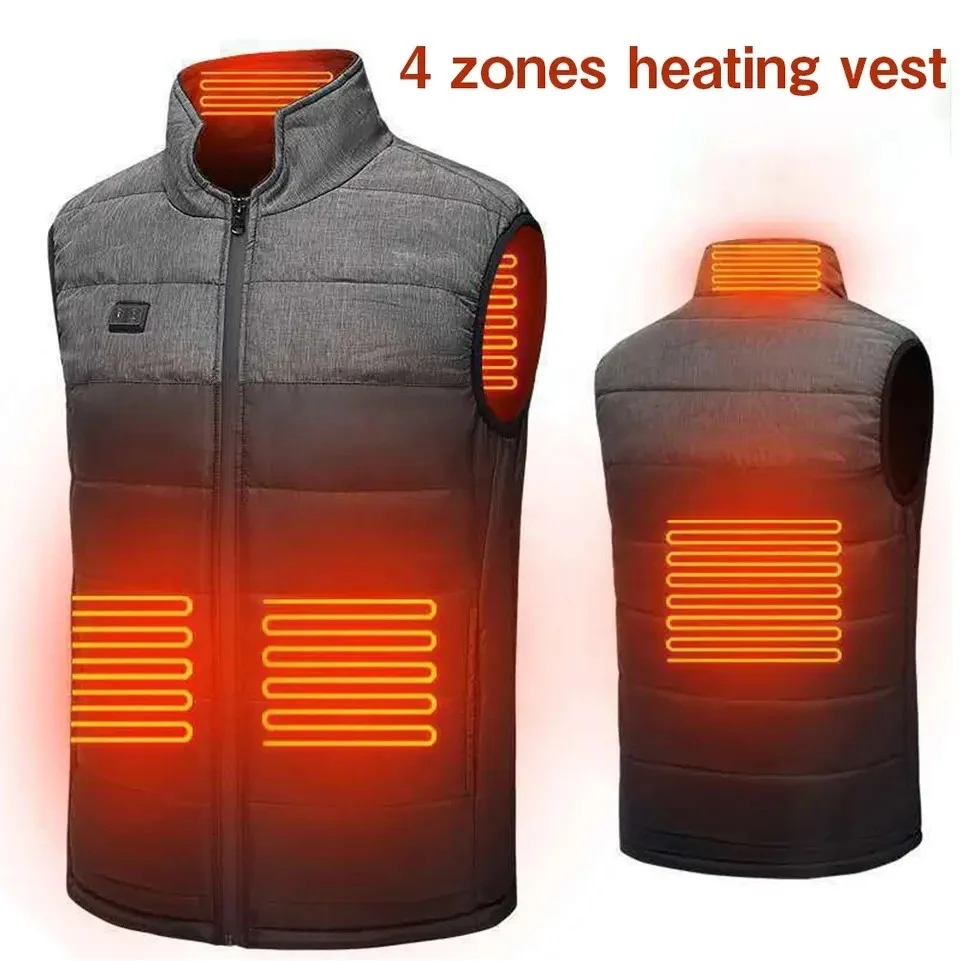 4 Areas Warming Heated Vest Electric USB Unisex 1