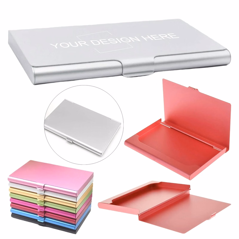 Sleek Aluminum Business Card Holder