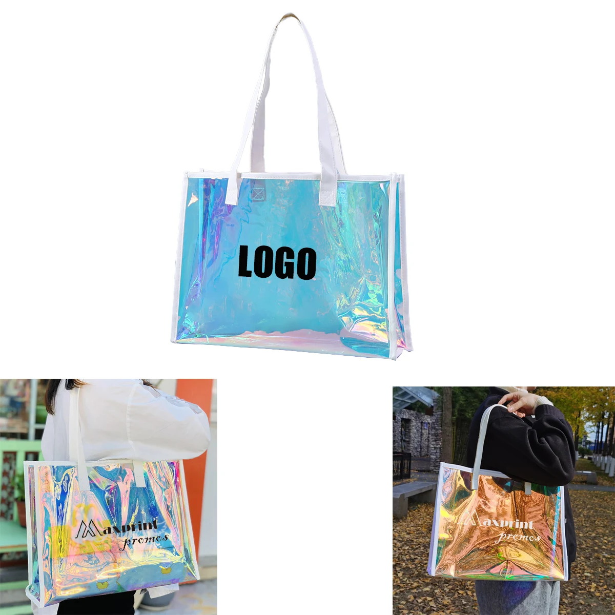 Clear Iridescent PVC Tote Bag 1