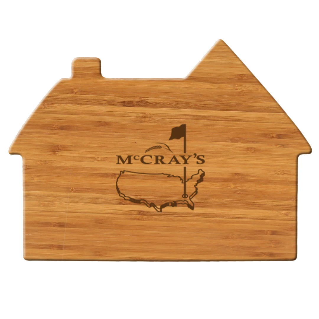 12" House Shape Bamboo Cutting Board Thick Style 1