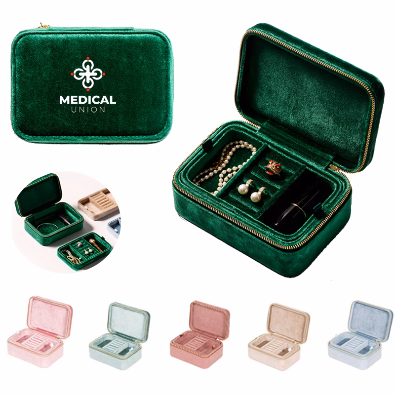 Plush Velvet Jewelry Box Travel Jewelry Case Organizer