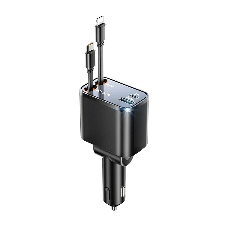 Custom Retractable Car Charger 4 in 1 Car Charger Adapter 1