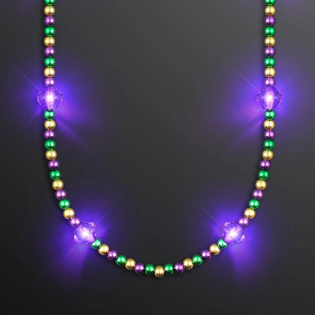 Royal Purple Light Jewels Mardi Gras Beads 1