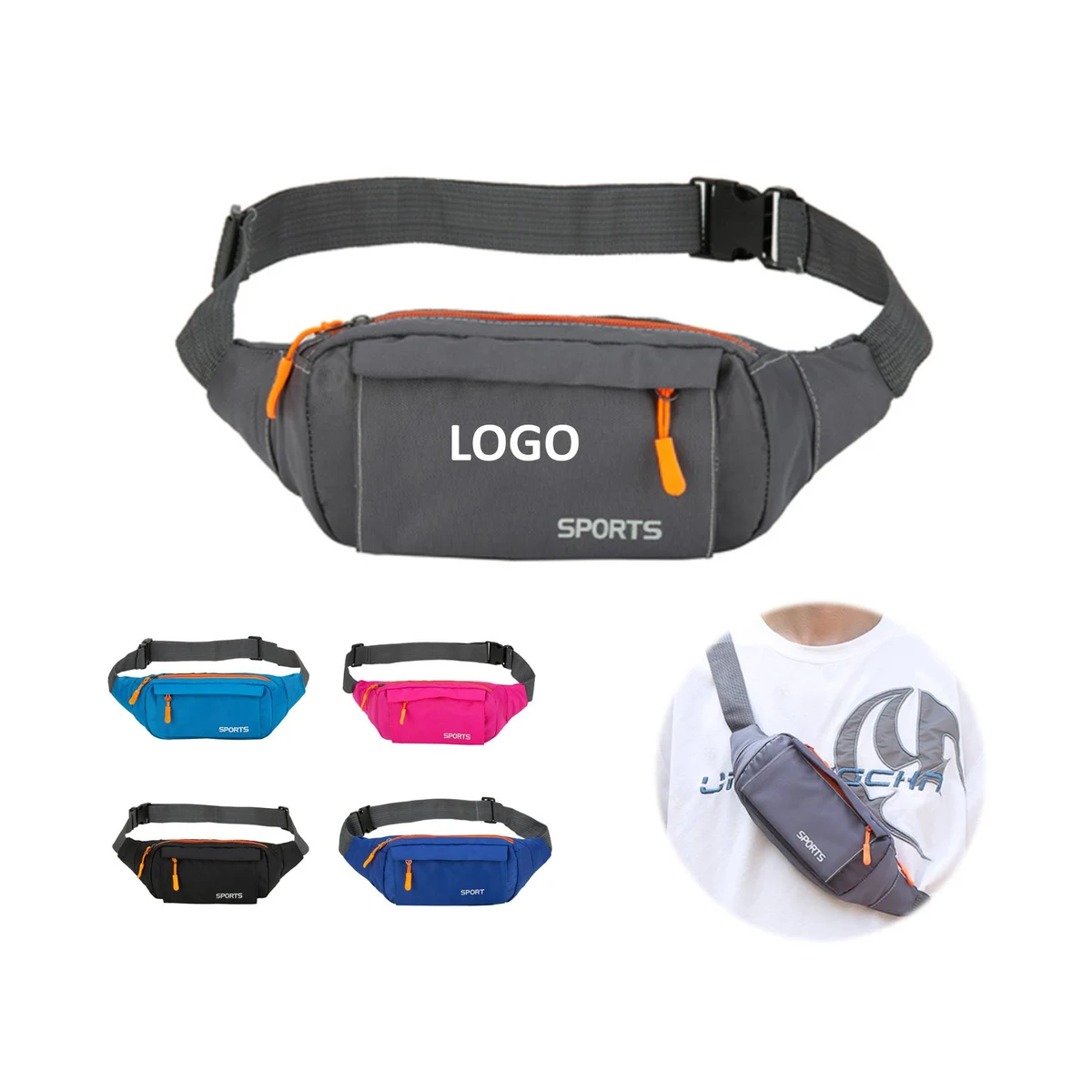 Outdoor Sports 2-Zipper Fanny Pack 1