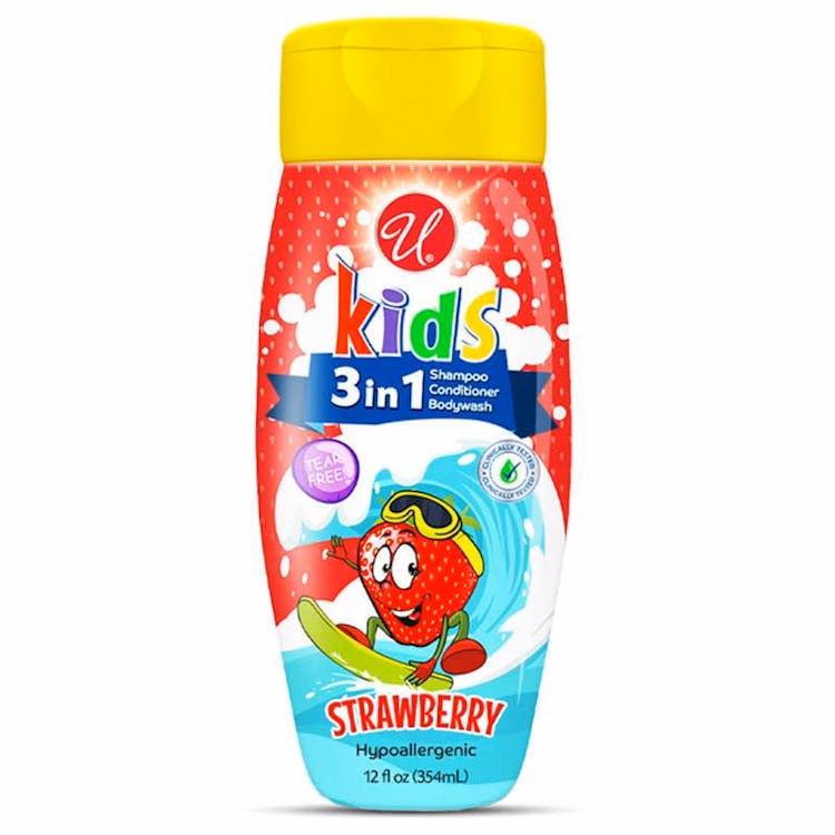 Kids' 3-in-1 Shampoo Conditioner & Body Wash - 12 oz Strawberry