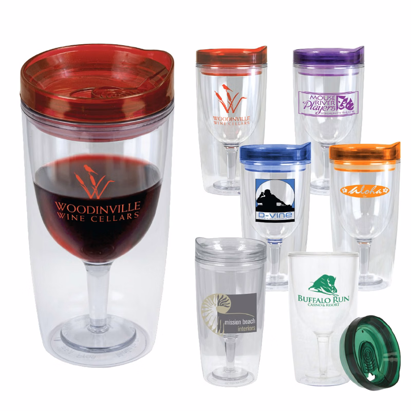 10 Oz. Merlot Mate Wine Glass Shaped Tumbler Cup