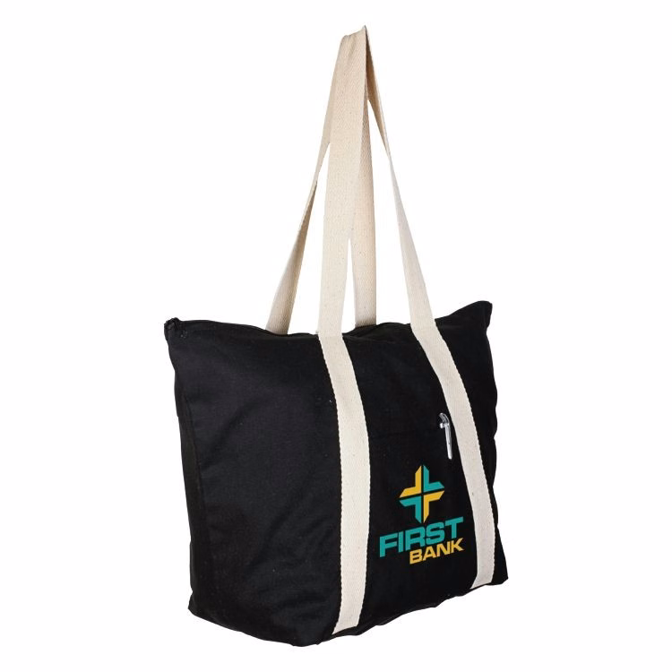 Super Sale- Black Full Wrap Handle Cotton Tote