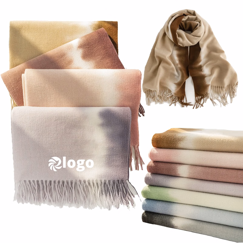 Gradient Winter Shawl Scarf with Faux Cashmere Feel