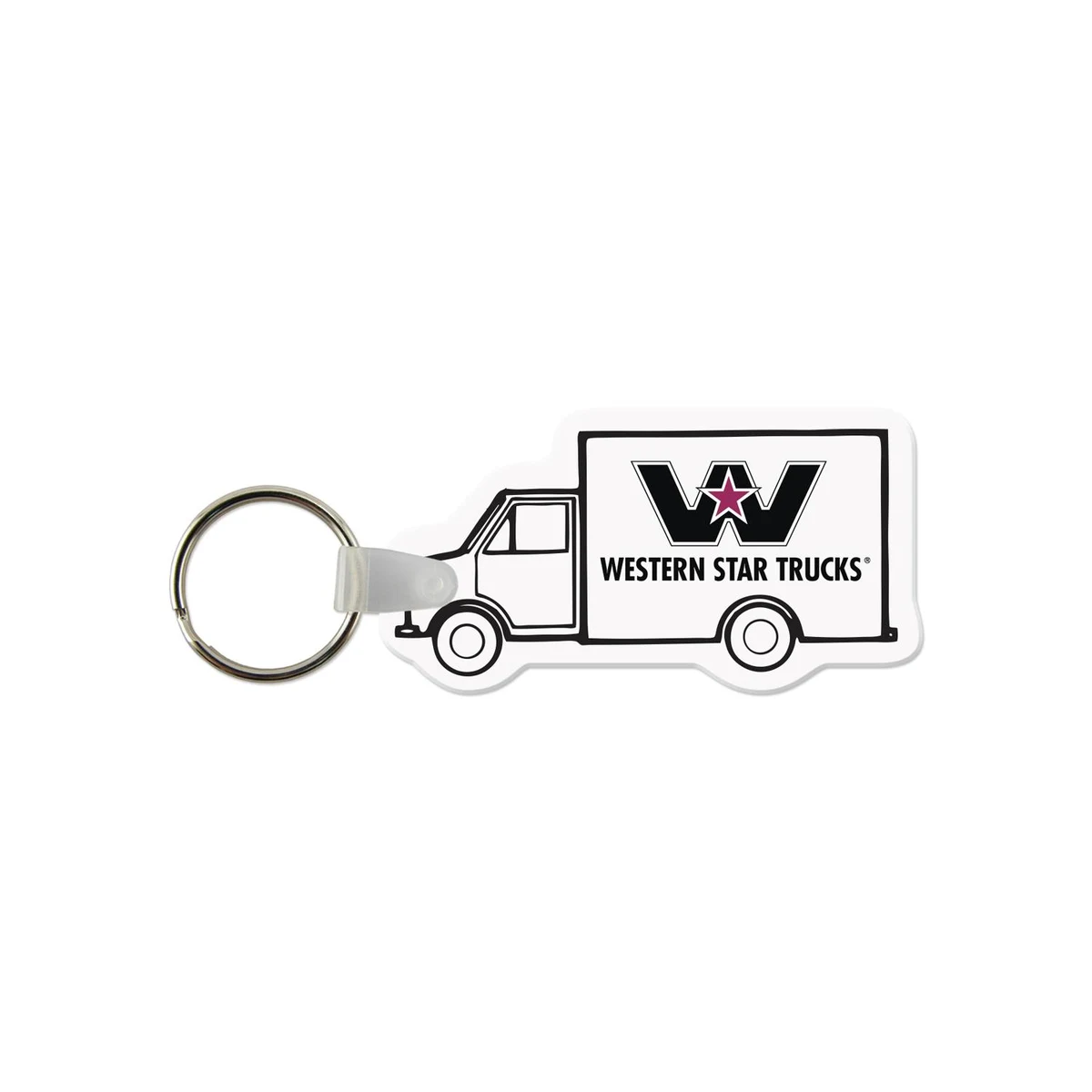 Box Truck Shaped USA Made Vinyl Keychain 1