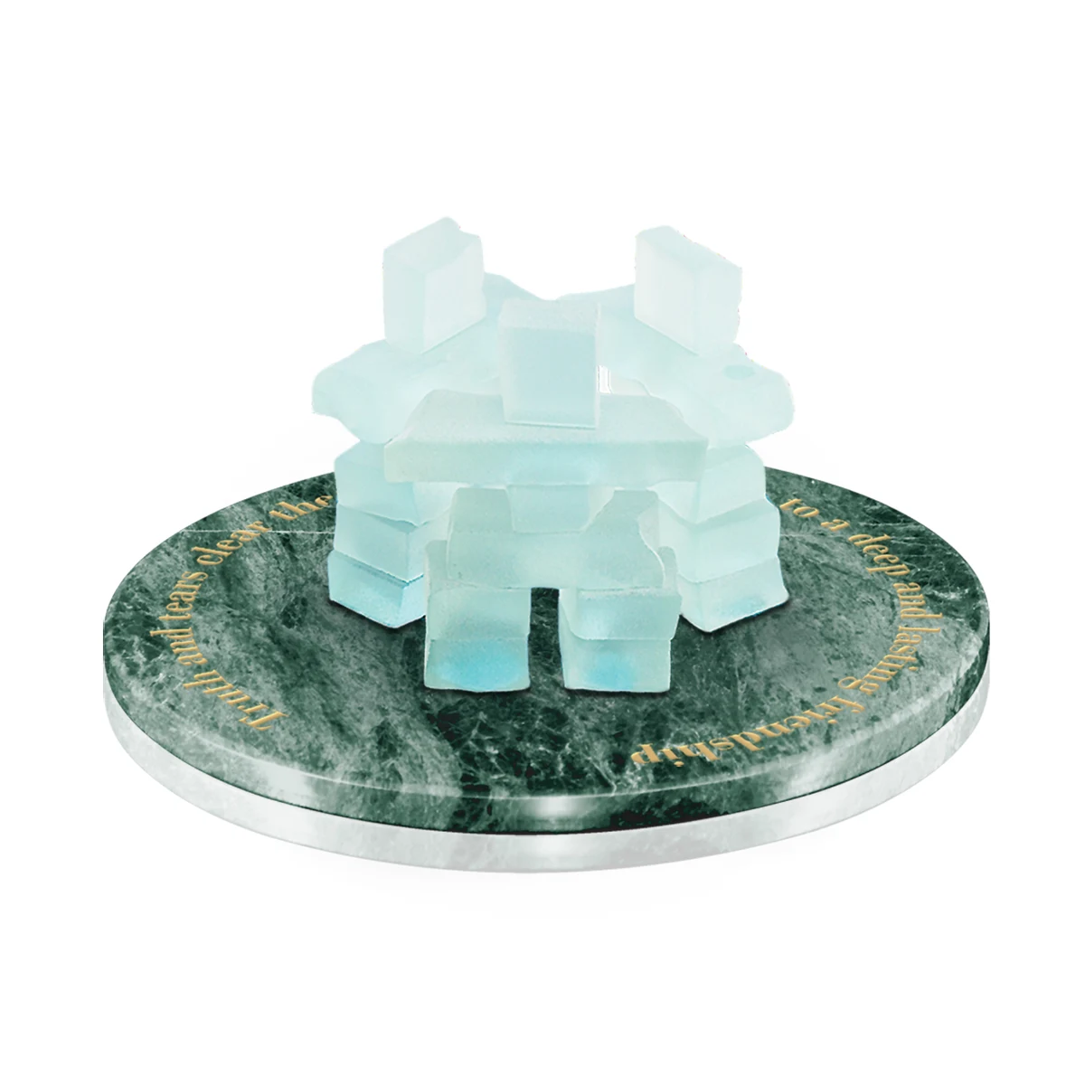 Friendship Ring Award - Marble with 3 Inukshuks 1