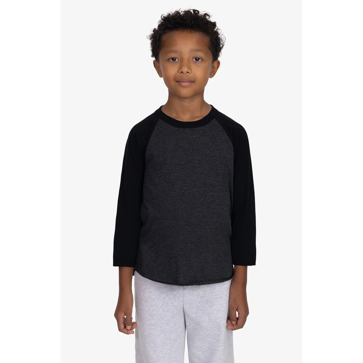 YOUTH 3/4 SLV PLY CTN RAGLAN 1