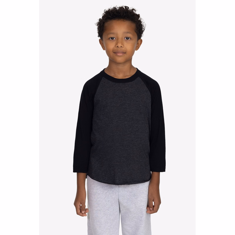 YOUTH 3/4 SLV PLY CTN RAGLAN