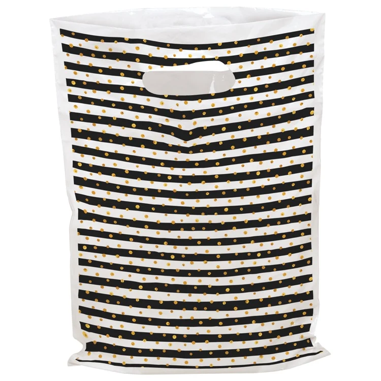 Stripes and Dots Predesigned Plastic Bags (9" x 13") 1