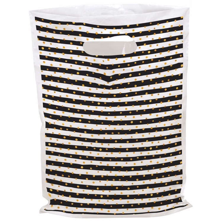 Stripes and Dots Predesigned Plastic Bags (9" x 13")