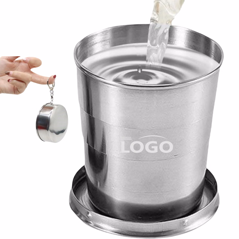 9zoz Portable Collapsible Stainless Steel Mug MOQ20