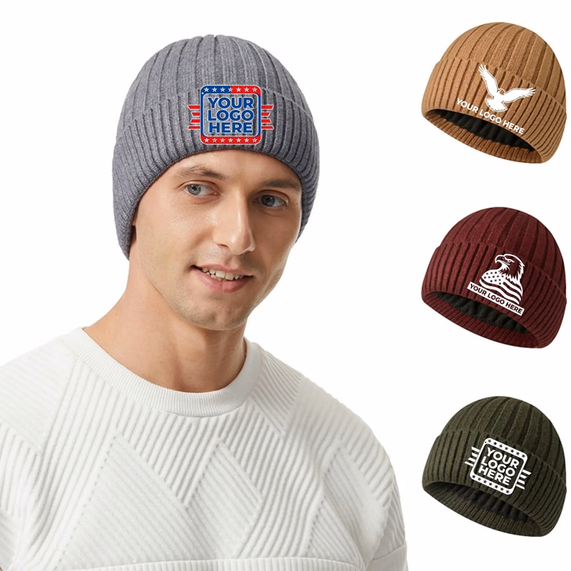 Fleece Lined Winter Knit Beanie Hat