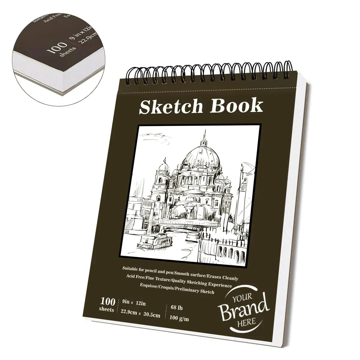 Spiral Sketch Book 9''X12'' 1