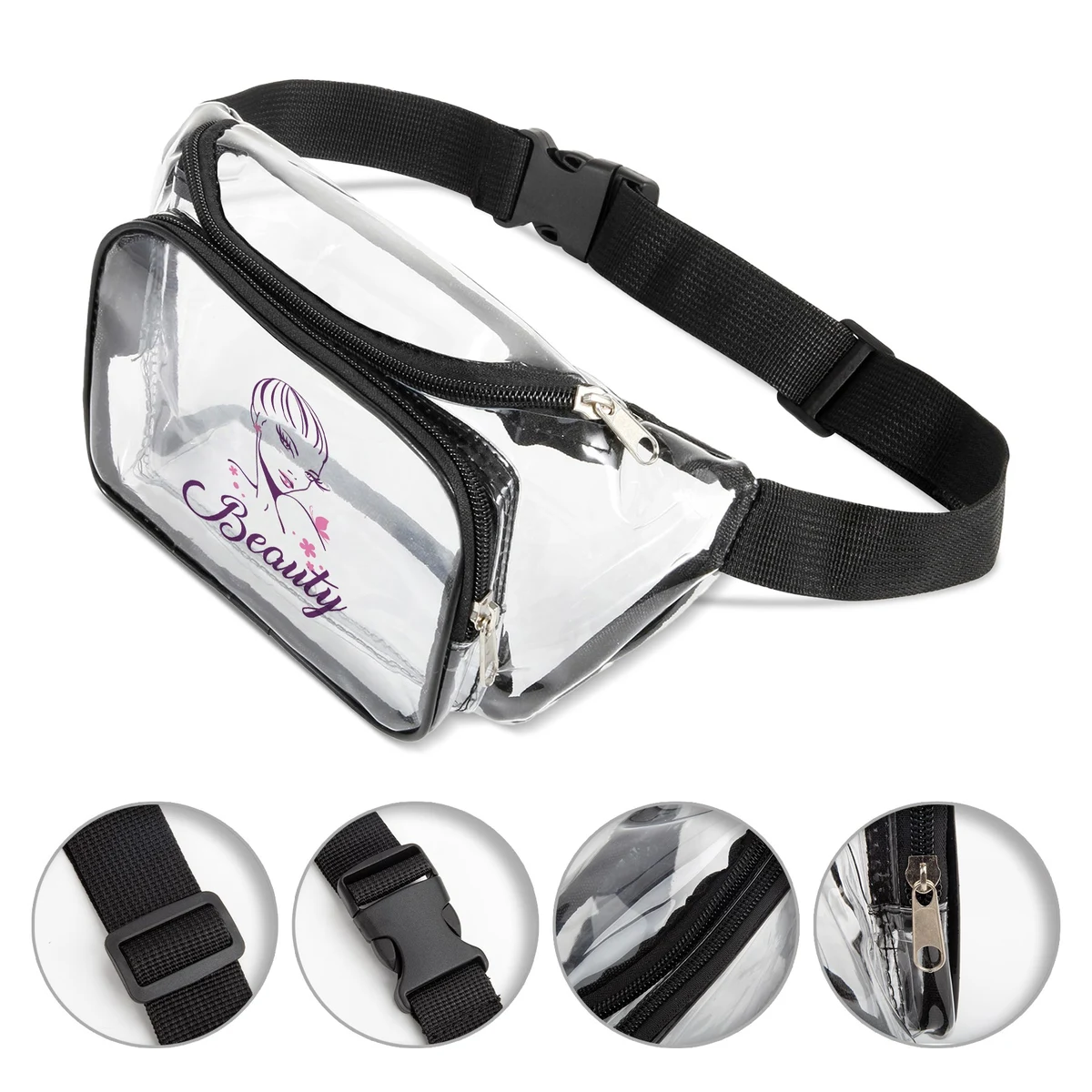 Clear Fanny Pack / Two Zipper Pockets 1