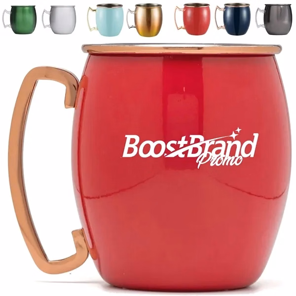 Custom Stainless Steel Moscow Mule Mug with Plated Handle — Premium Barware Gift