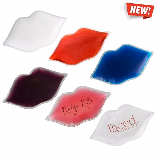 Custom 4.25 Inch Lips Shaped Gel Cold Pack Reusable — Healthcare Therapy Gift