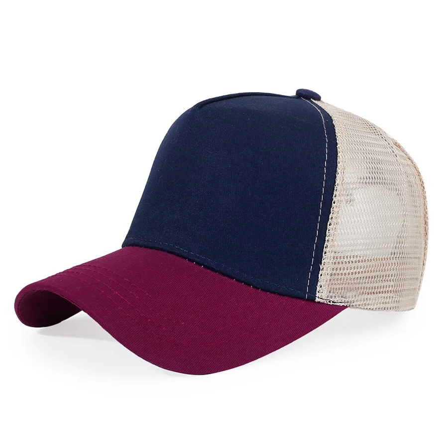 Stock Multi-Tone Cotton 5-Panel Trucker Cap 1