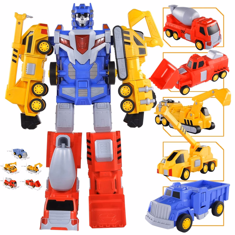 5-in-1 Construction Vehicles Robot