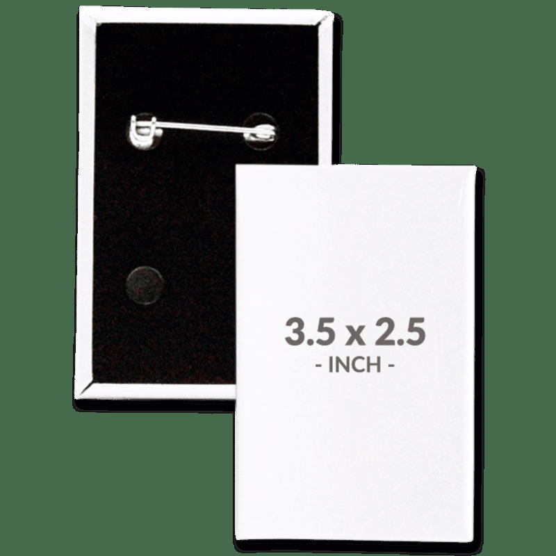 3.5 X 2.5 Inch Rectangle Custom Buttons