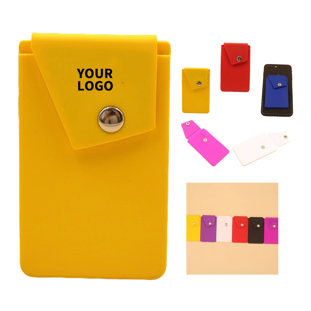 Snap Closure Stick On Card Pocket 3.63" Length X 2.17" Width 1